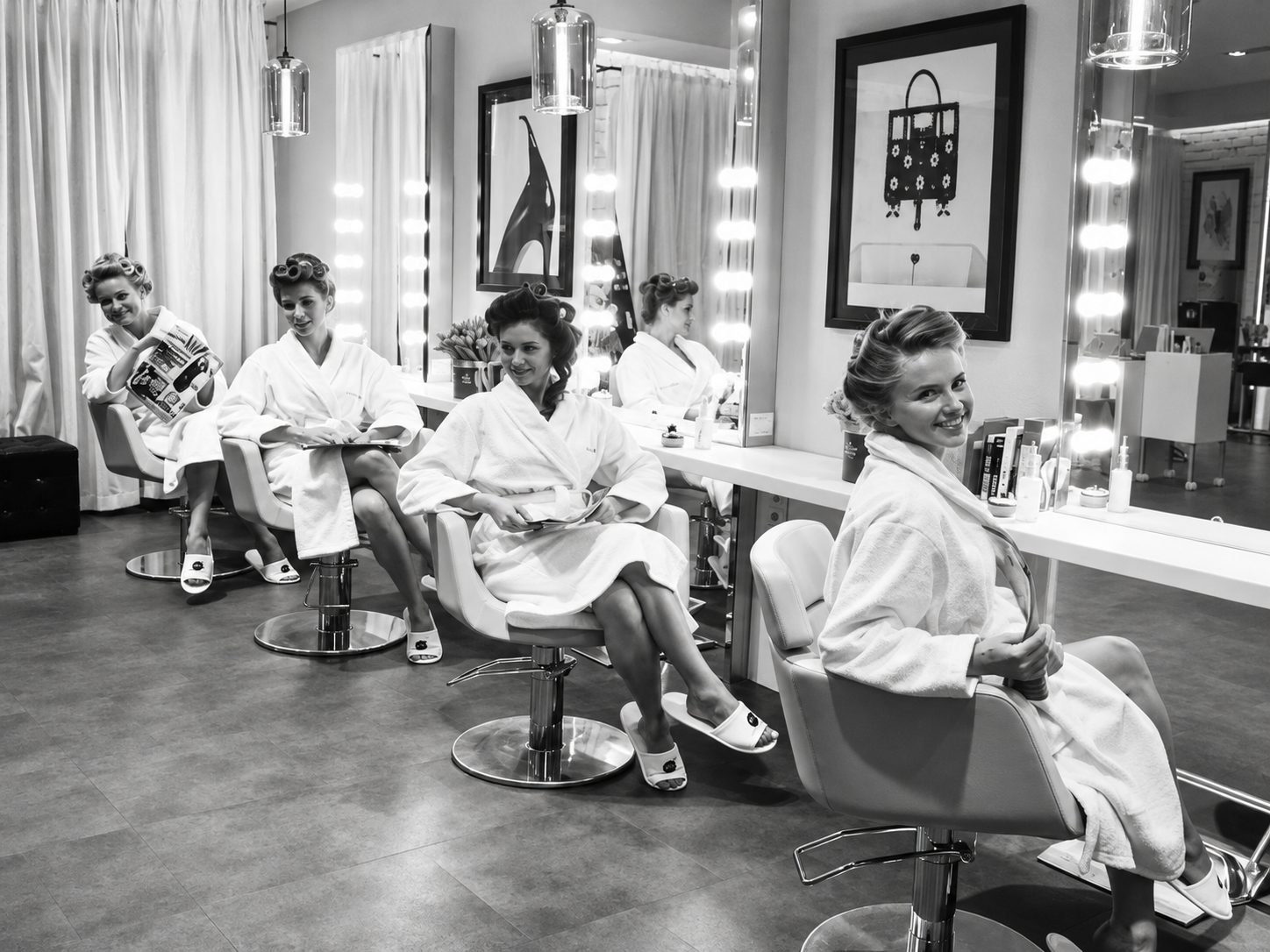 Backstage at the salon